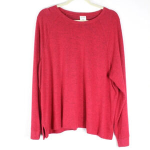 Soma Women SIZE XXL Red Stretch T Shirt Long Sleeve Round Neck Casual Lounge‎